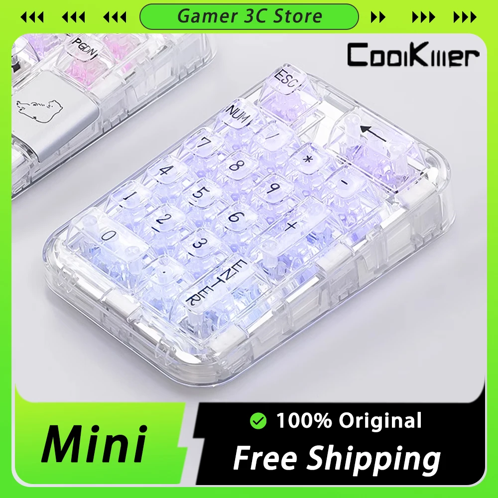 

Coolkiller Polar Bear Pad Transparent Mini Keyboard Three Mode Hot Swap RGB Custom Programming Keypad Gasket Ergonomics Mac Gift