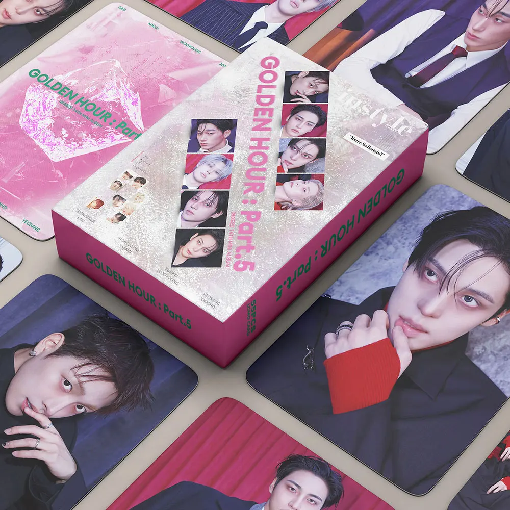 55-pecas-conjunto-ateez-novo-14º-mini-Album-golden-hour-part5-cartoes-lomo-postais-seonghwa-hongjoong-yunho-mingi-yeosang-san-presente-para-fas