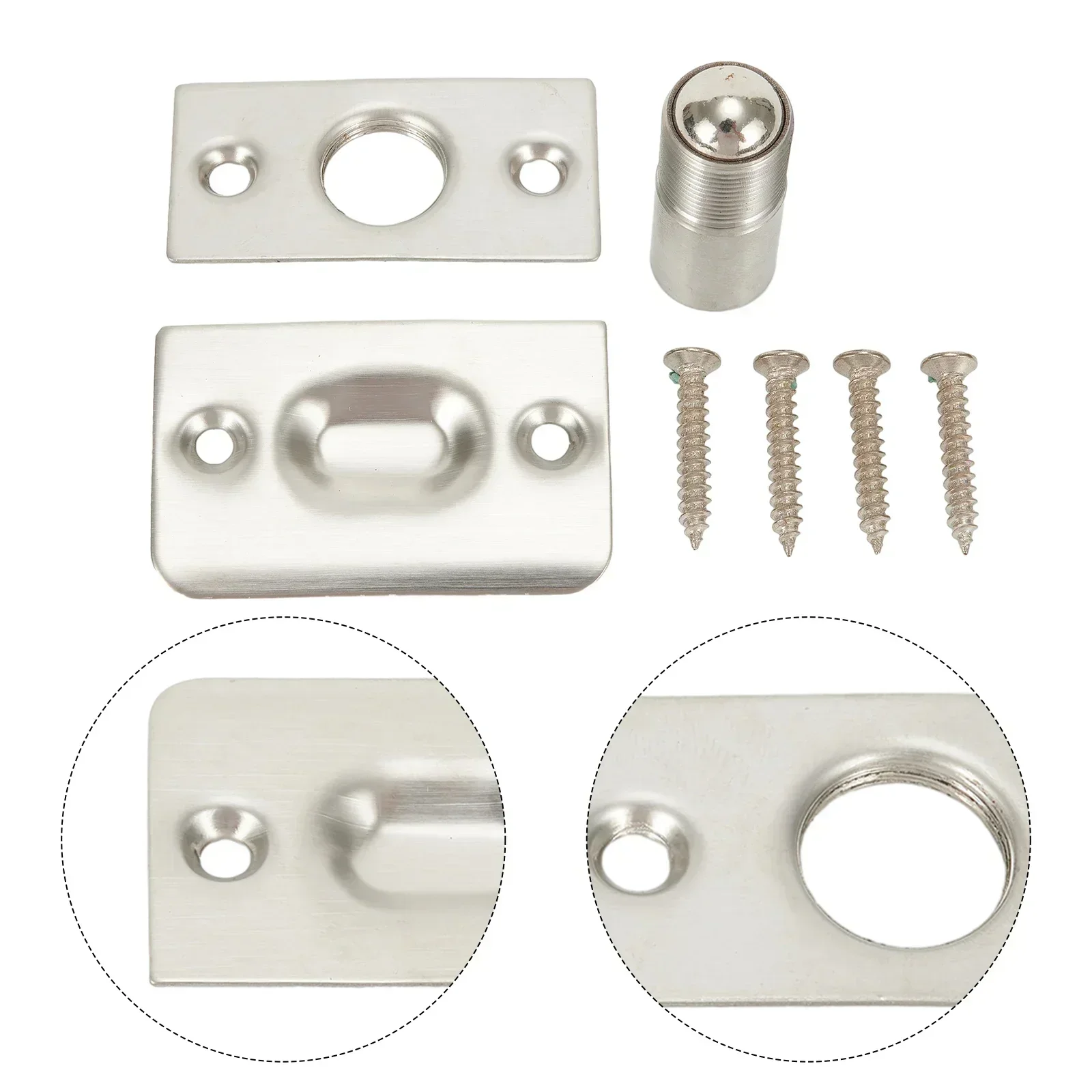 

1pc Spring Invisible Wooden Cabinet Door Beads Lock Closet Ball Catch Latch Set For Swinging Doors Double Closet Doors