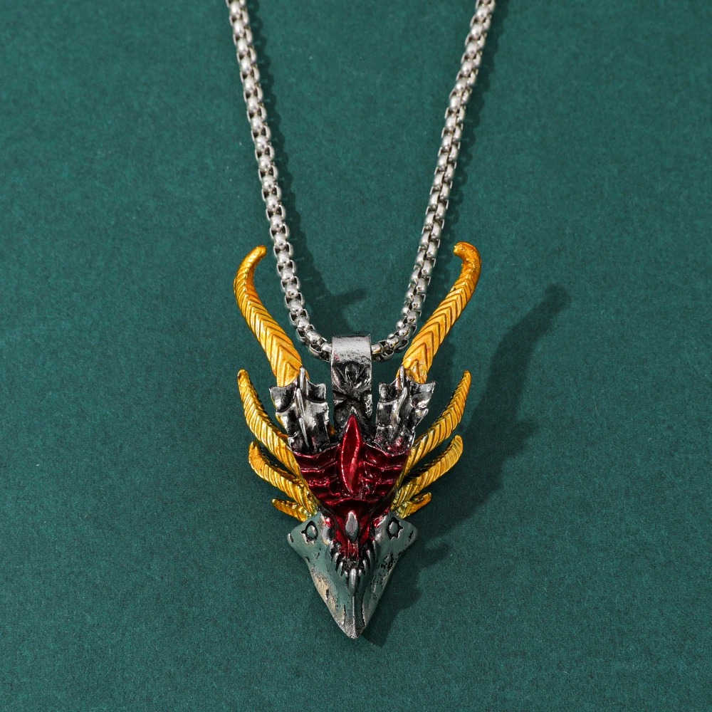 

Retro Hip-Hop Evil Dragon Head Pendant Necklace for Men Punk Fashion Party Jewelry Accessory Gift