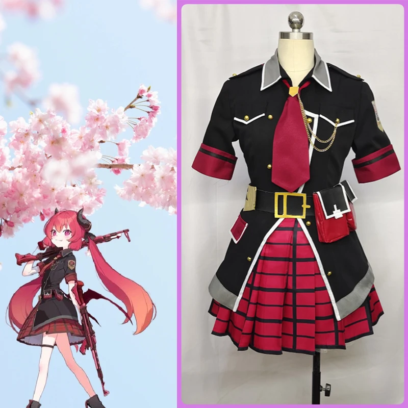 The Blue Archive Akashi Junko Cosplay Customize lovely  Female Red plaid skirt JK school uniform Costume