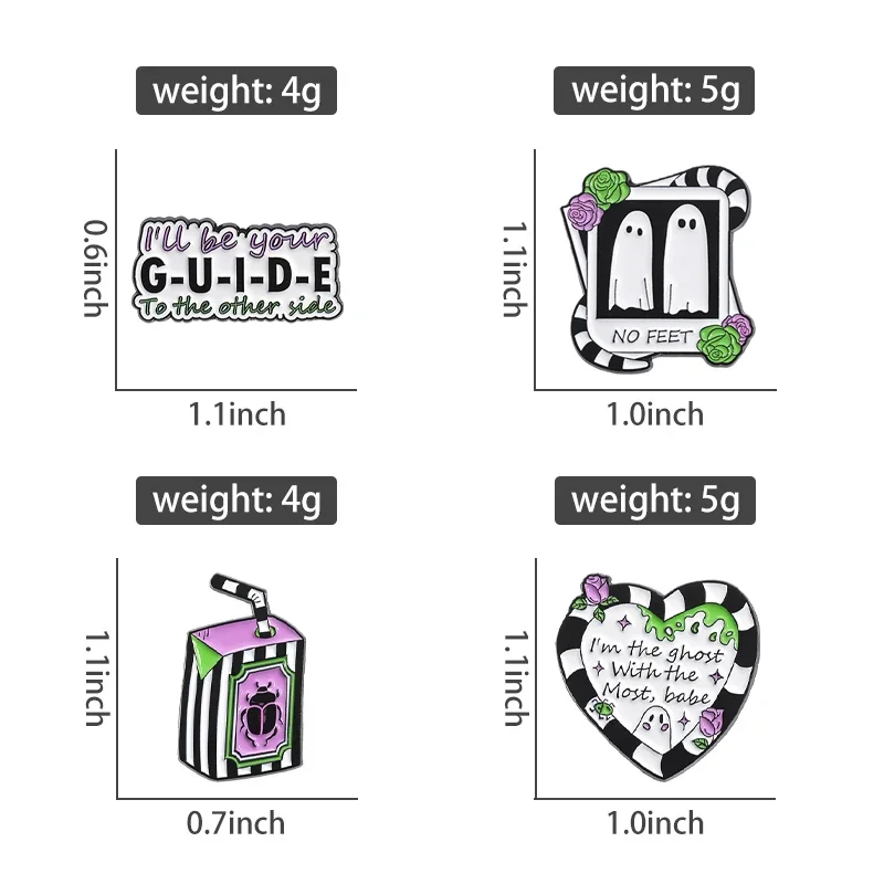 Cartoon Cute Ghost Boo Enamel Pins Halloween Spooky I\'m The Ghost With The Most Babe Brooch Collar Lapel Badge Jewelry Ornaments
