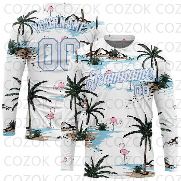 

Custome Coconut Palm Pattern Football Jersey for Men Women Unisex Football LongSleeves Athletic Tee Shirts