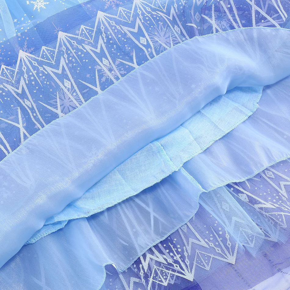 Girls Elsa Inspired Frozen Princess Costume Dress Cape Full Accessories For Halloween Birthday Party Role Play view 5