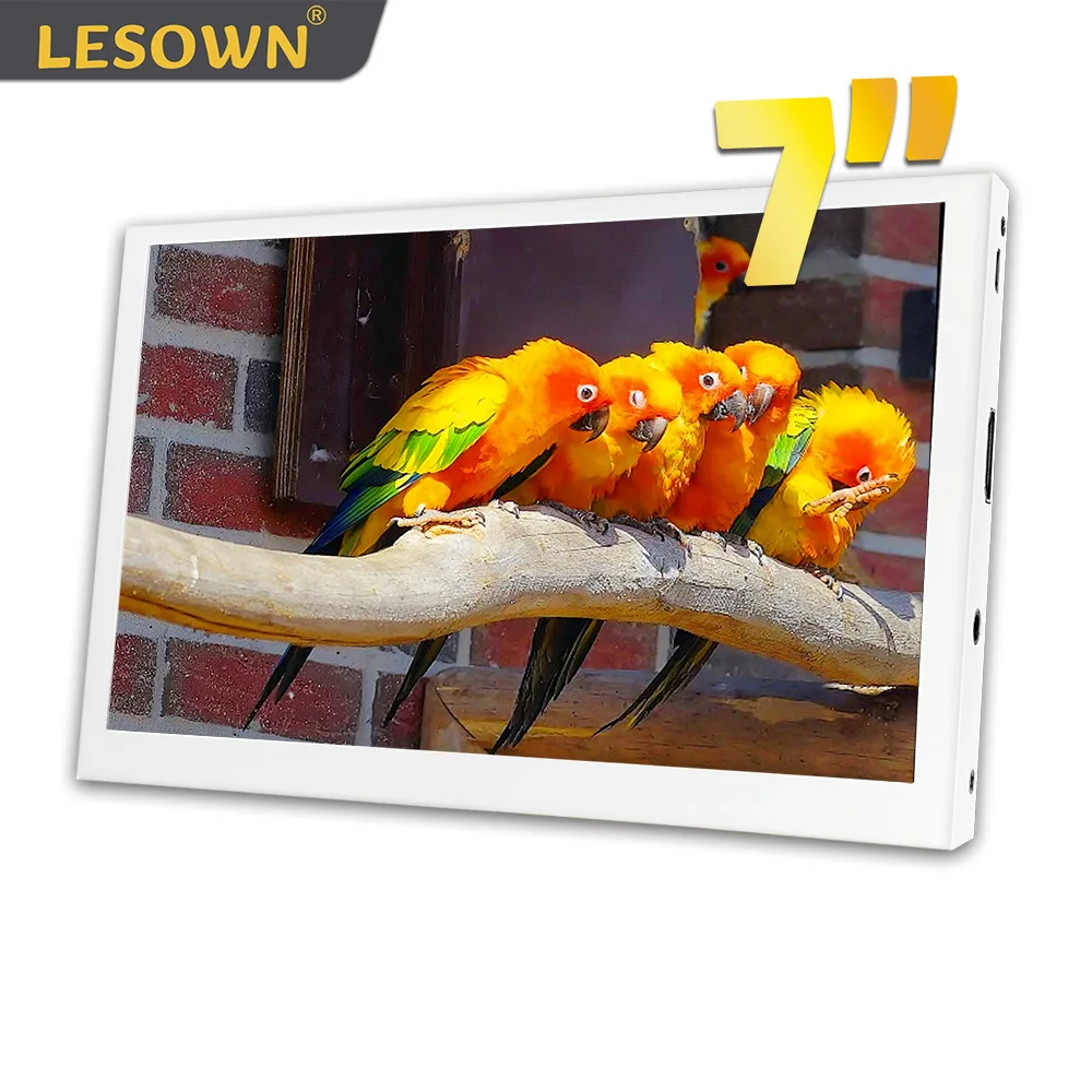 

LESOWN 7'' 1024x600 IPS LCD Portable Mini Display External Monitor Side Screen for Laptop PC Gaming Consoles and Mobile Devices