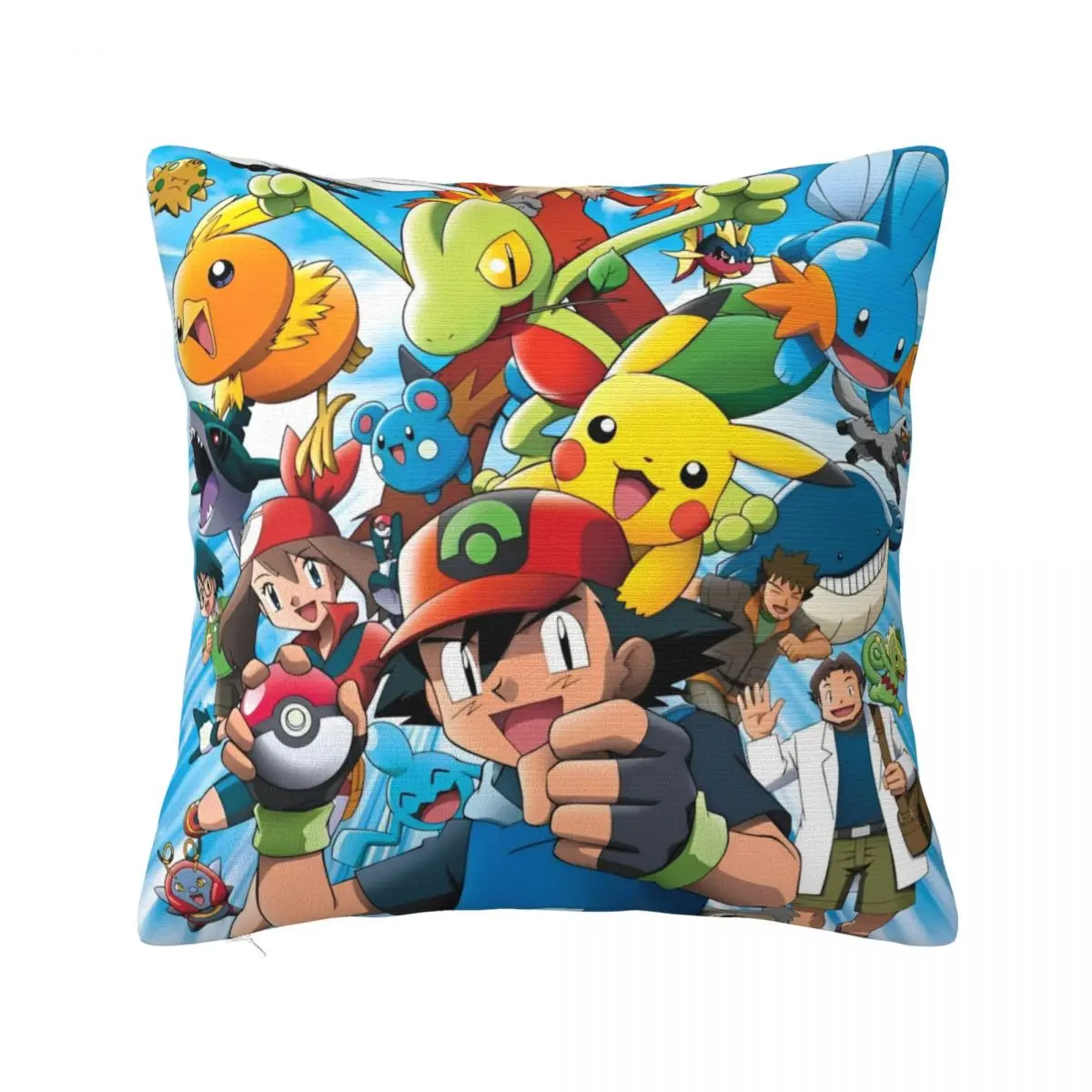 Pokemon Pikachu Anime Pillowcase Printed Polyester Cushion Cover Gift Cute Cartoon Game Pillow Case Cover Home Zipper 45*45cm