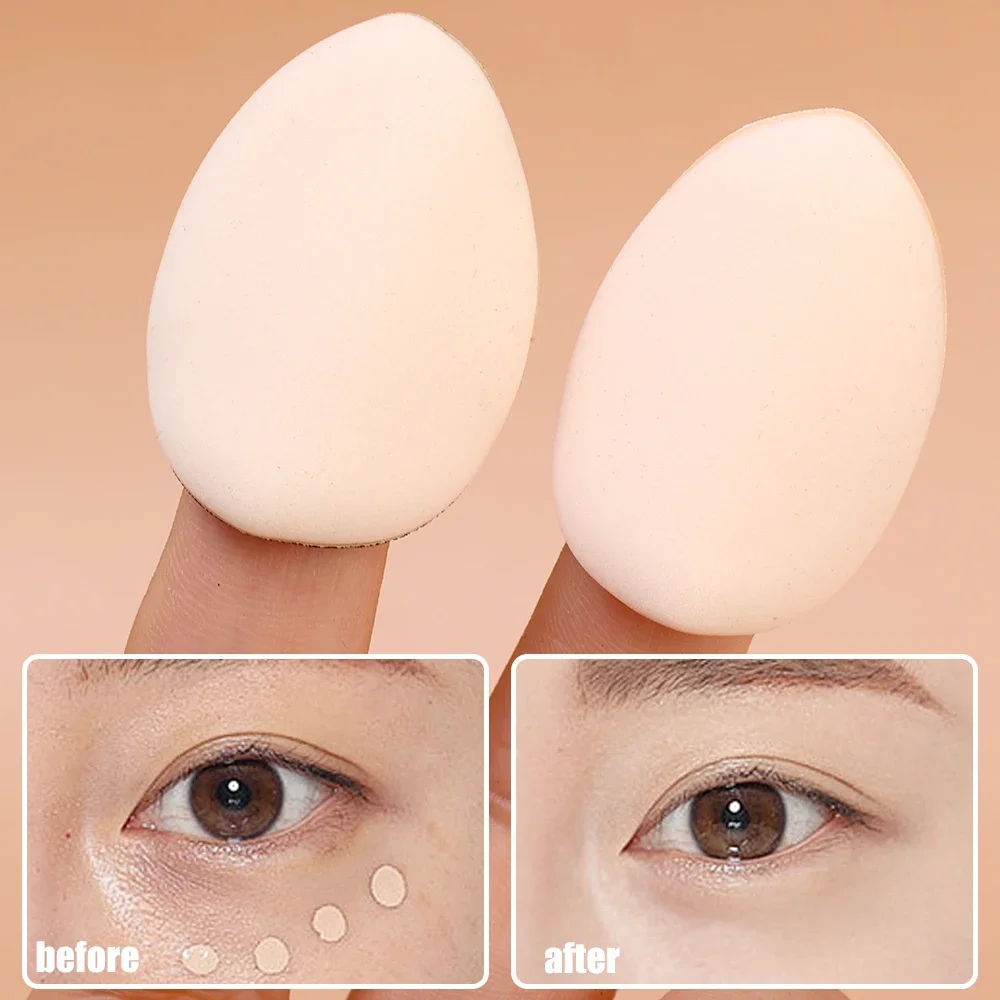 Mini Finger Powder Puff Finger แต่งหน้าฟองน้ํานุ่มความงามเครื่องสําอางค์แต่งหน้าเครื่องมือสําหรับรองพื้น Under Eye คอนซีลเลอร์อายแชโดว์