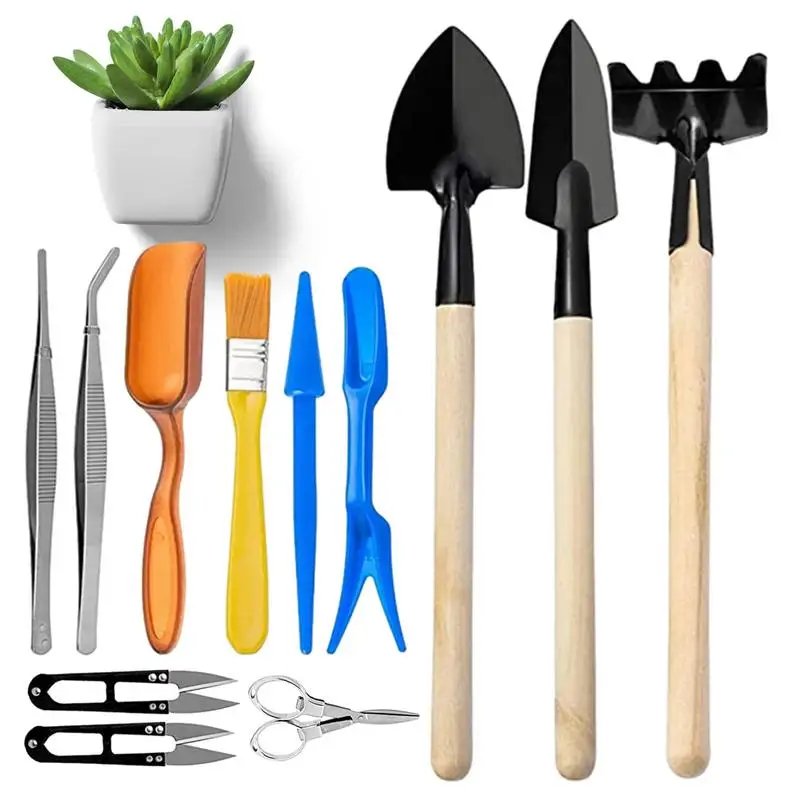 Small Gardening Tools 12pcs Mini Garden Hand Transplanting Succulent Tools Mini Garden Hand Transplanting Tools Multifunctional