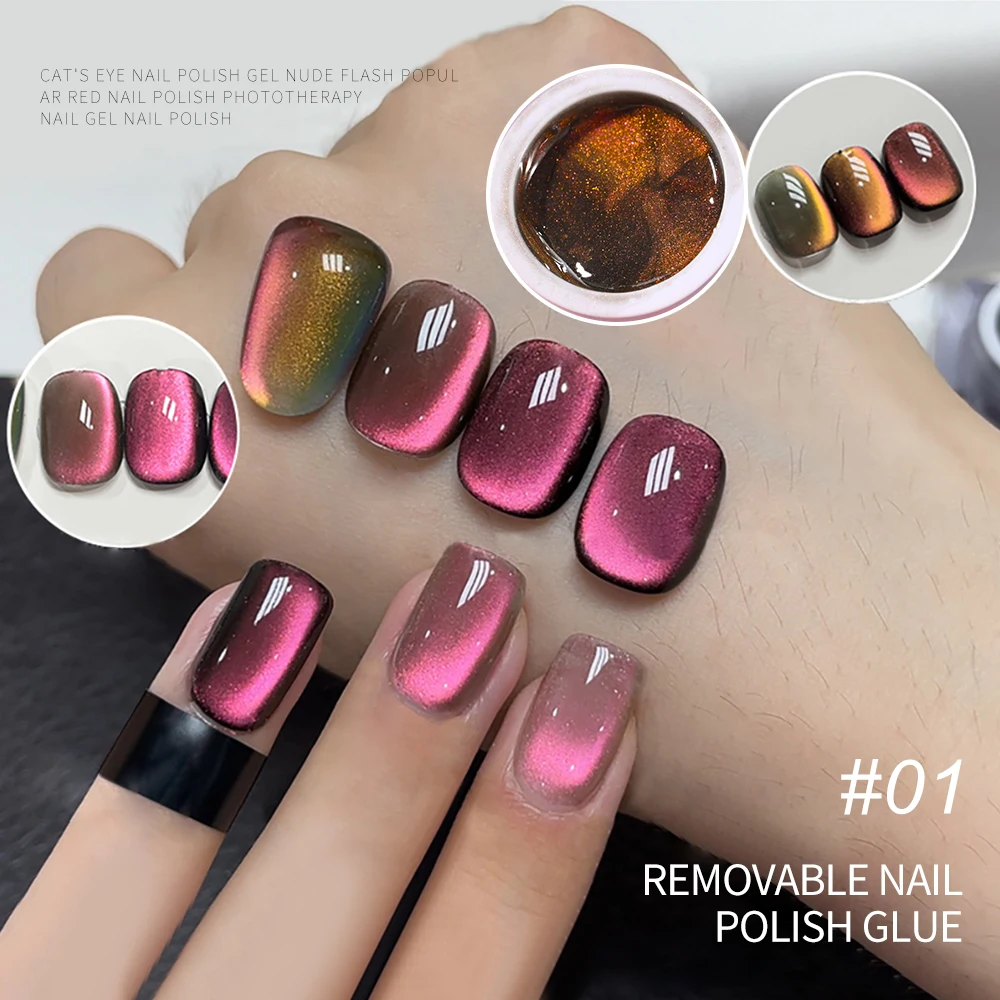 6 ml/Glas Schokolade Katzenauge Herbst Winter Serie Magnetischer Gelpoliermittel Nagelgelmantel Semi Permanent UV LED Abnehmbarer Maniküre-Lack