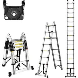 Escalera telescópica de aluminio, Marco compacto, 16,5 pies, 330 libras de capacidad, novedad de 2024