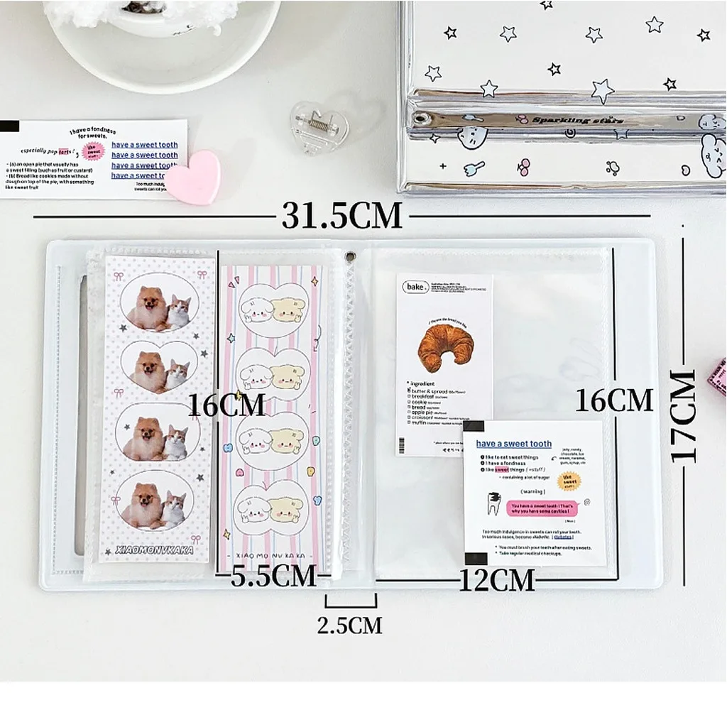 For 40 Pcs 2x6 Inch Photo Strips Bookmark Cartoon 4 Grid Idol Card Photo Booth Album 20 Pcs 4x6 4R Photo Holder