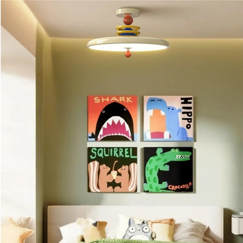 Modern Colorful Led Ceiling Light For Living Room Home Decor Blue Iron Ceiling Lamp Three-light-color For Children Bedroom