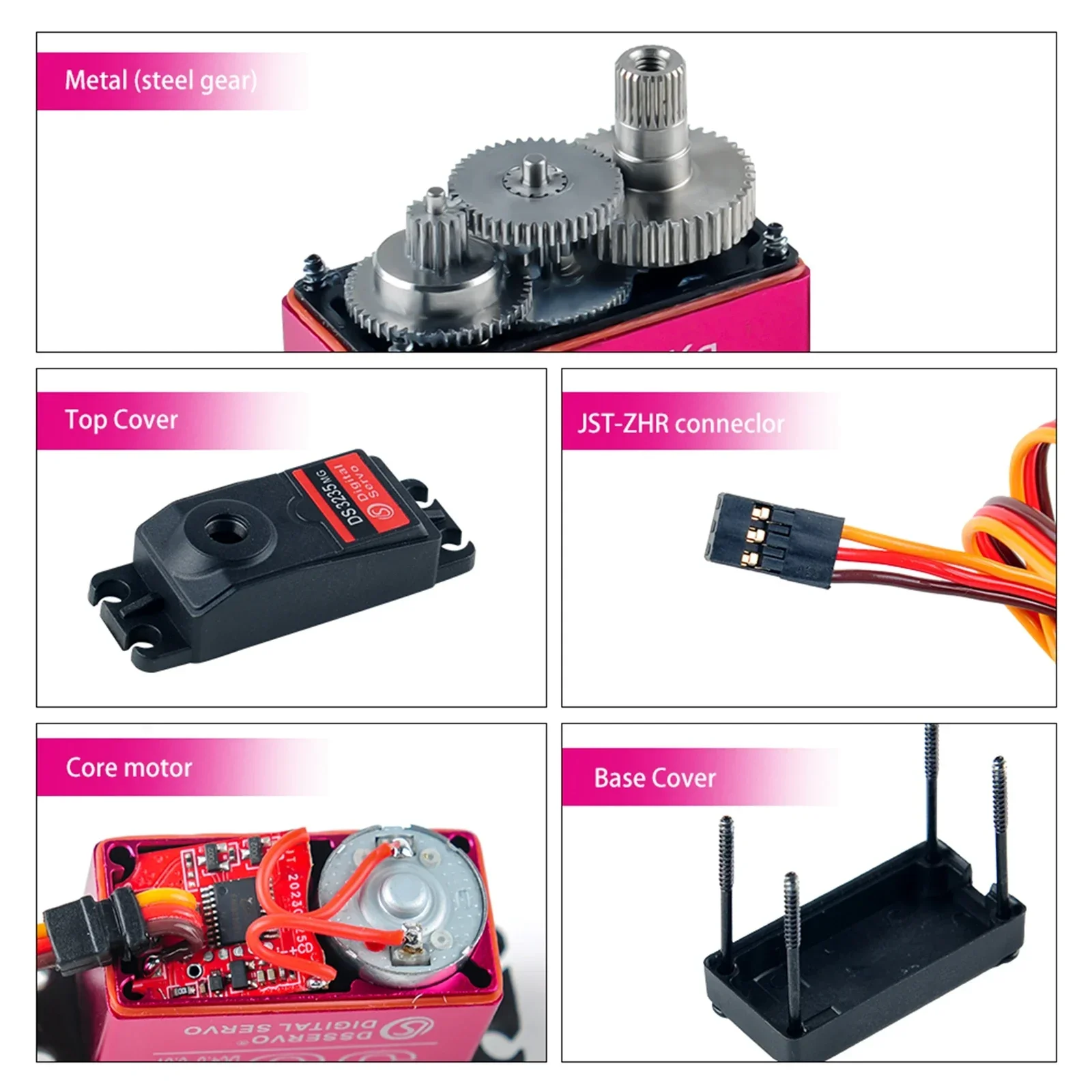 DS3235 35kg digitale RC servo volledig metalen tandwiel met hoog koppel 180/270 °   IP66 Waterdicht voor 1:8 1:10 1:12 RC Auto Crawler Voertuig Robot