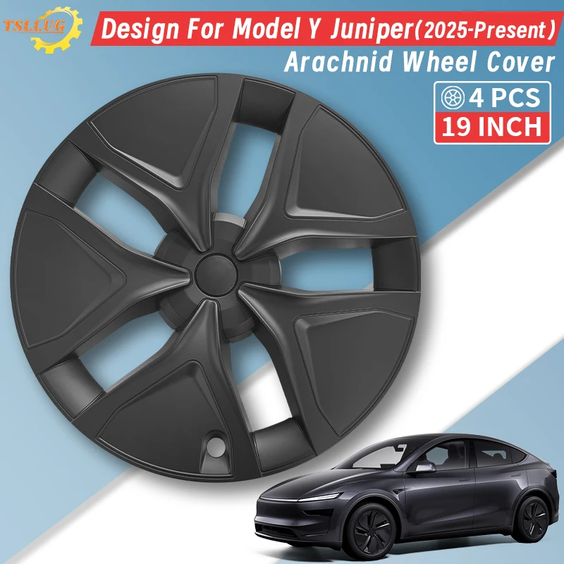 4 pièces de couvre-roues de 19 pouces pour Tesla Model Y Juniper 2025-2026, 36e édition, accessoires de remplacement de jantes complètes