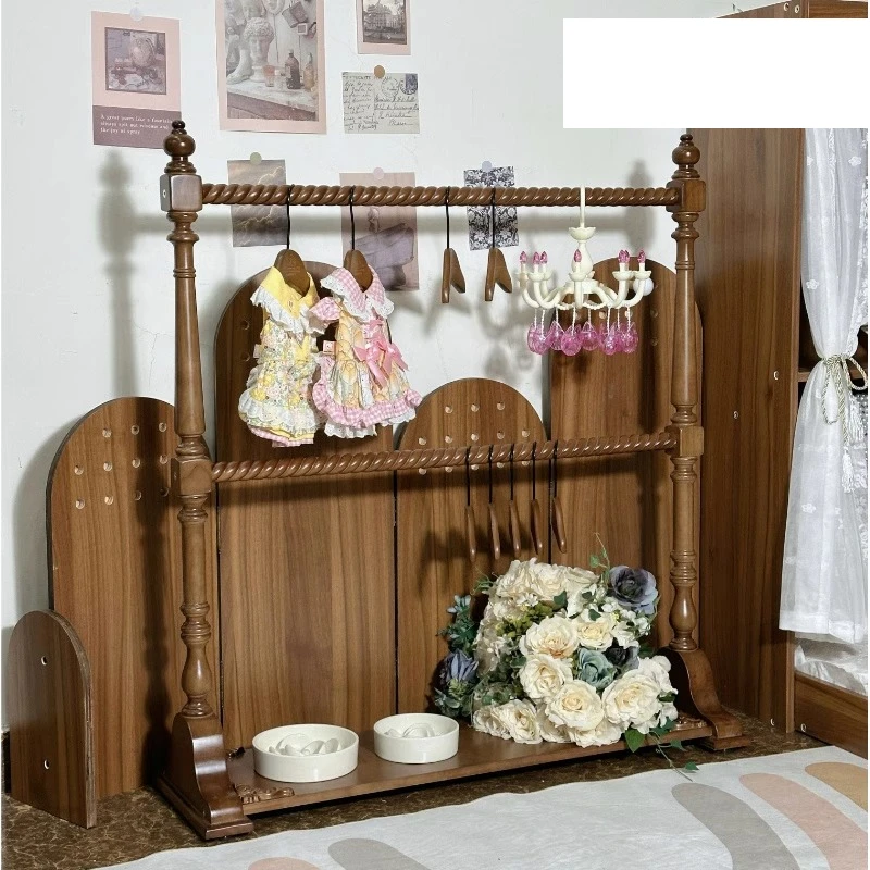 

American retro solid wood pet hanger dog coat rack cat storage rack