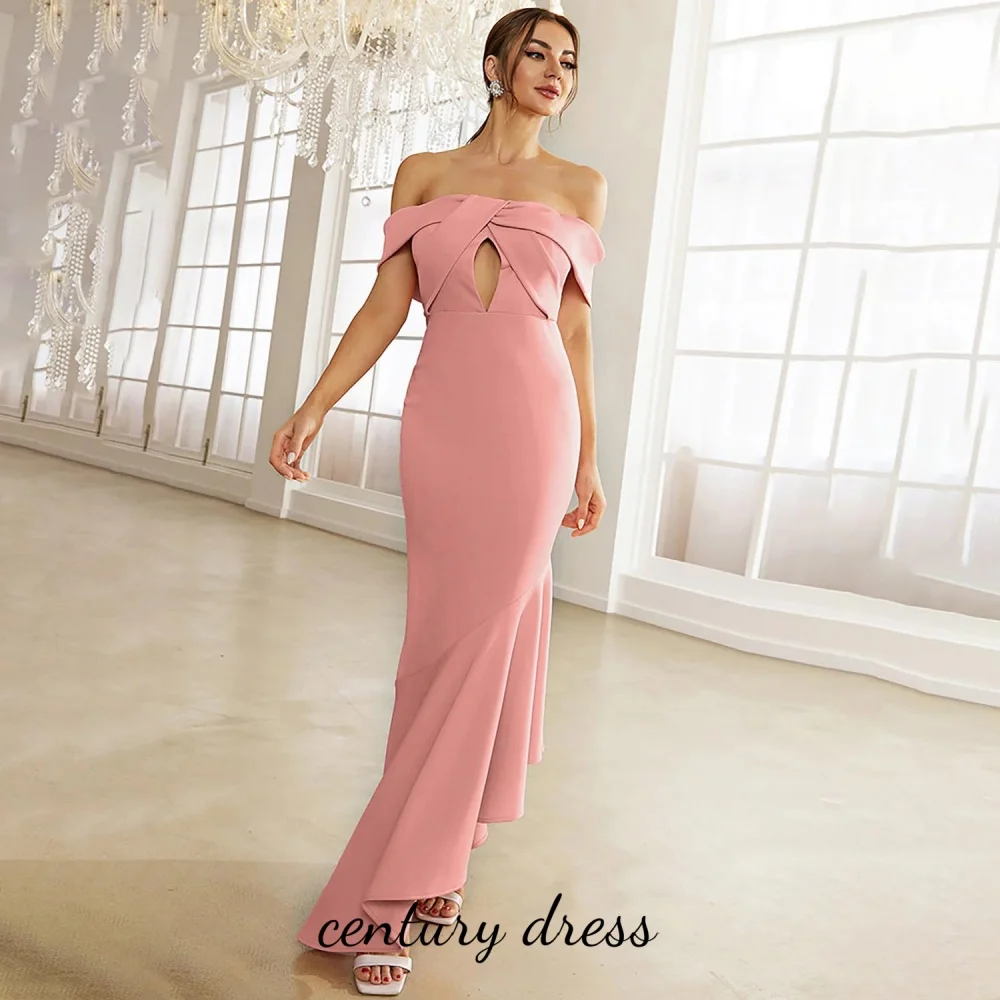 

Customized Ruched Women Prom Formal Dress Off The Shoulder Evening Dress Mermaid Sexy Sleeveless Party Dress Women Evening Gown