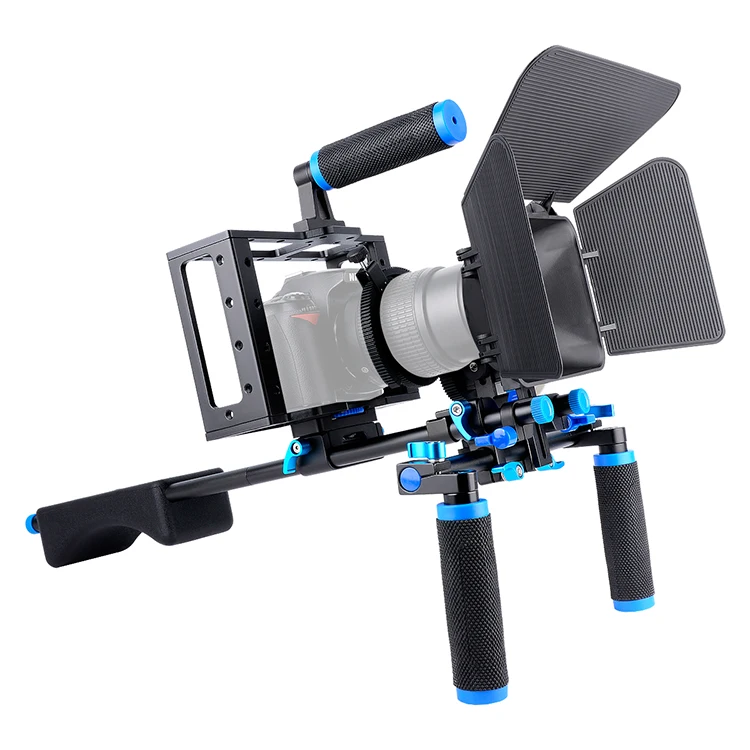 

Photographic Equipment D222 Shoulder Rig Kit With Matte Box Camera Cage Follow Focus For All DSLR Cameras