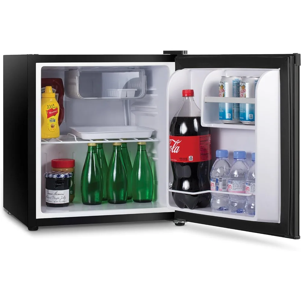 CCR16B Compact Single Door Refrigerator and Freezer, 1.6 Cu. Ft. Mini Fridge, Black