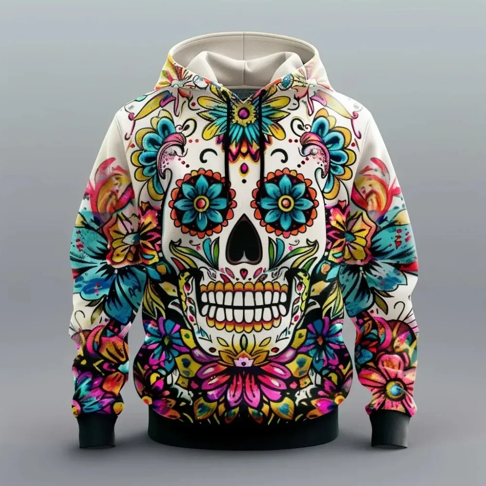 

2025 Autumn Mexican Traditional Retro Style 3D Digital Printed Large Size Sportswear Men's Street Hoodie Long Sleeve Hoodie