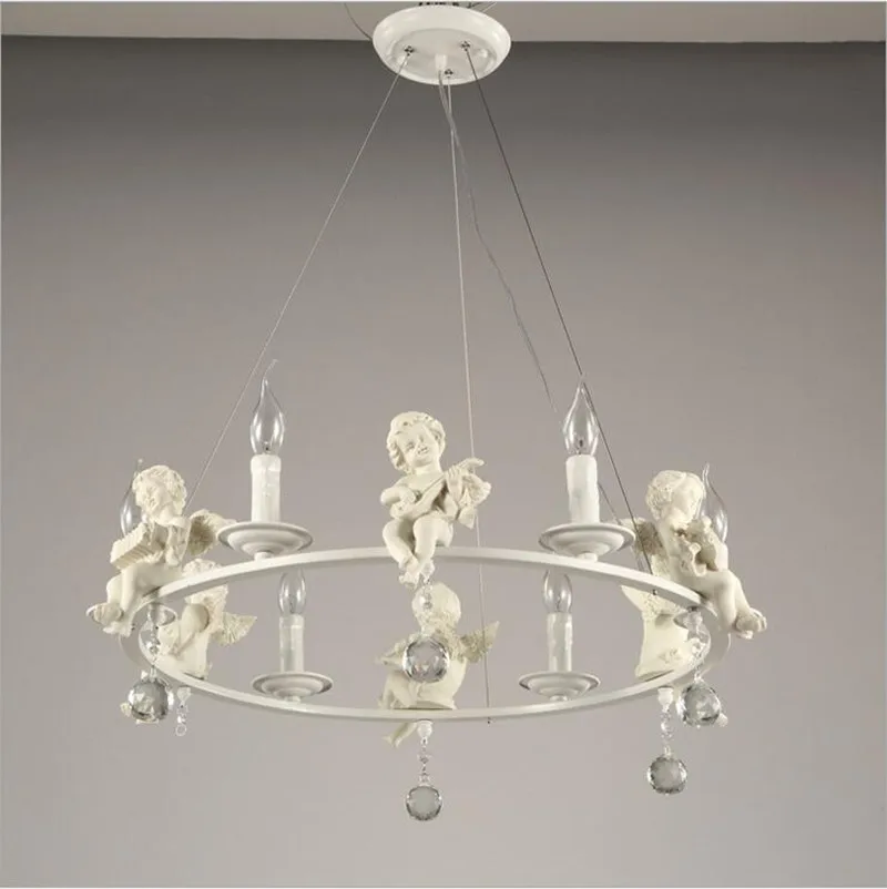 European resin Angel Ceiling lamps led  living room dining  crystal  lamp E14  lustre light  Lights