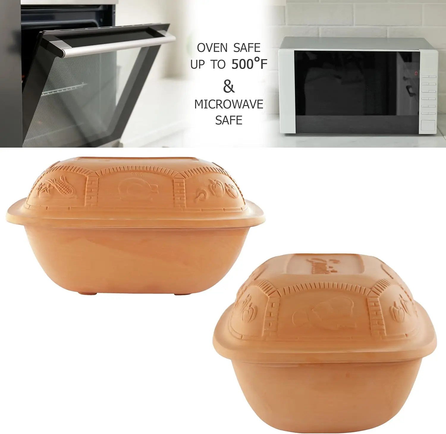 Eurita Clay Roaster, 7.2 Quart, Non-Stick Earthenware, Toxin-Free, Healthy Clay Pot Cooking, Versatile Cooking Dutch Oven, Digit