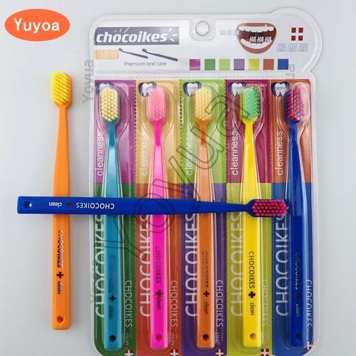 Imagen 1 del producto 50 Uds. Cepillo de dientes Ultra suave de colores para hombres y mujeres, cepillo de dientes doméstico para adultos, cepillo de dientes de ortodoncia, higiene bucal para encías sensibles