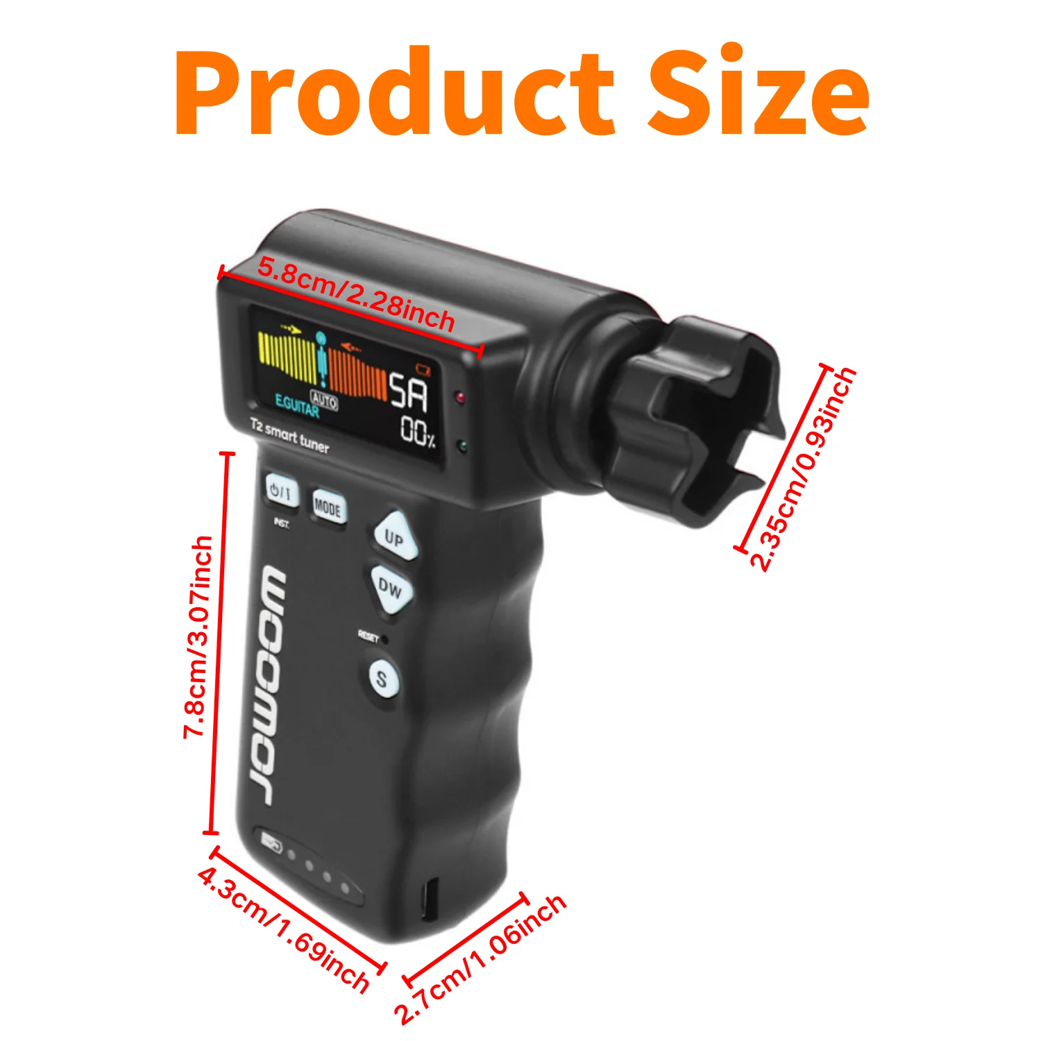 JOWOOM Automatic Rotating Guitar Tuner - Suitable for Guitar/Ukulele, Rechargeable