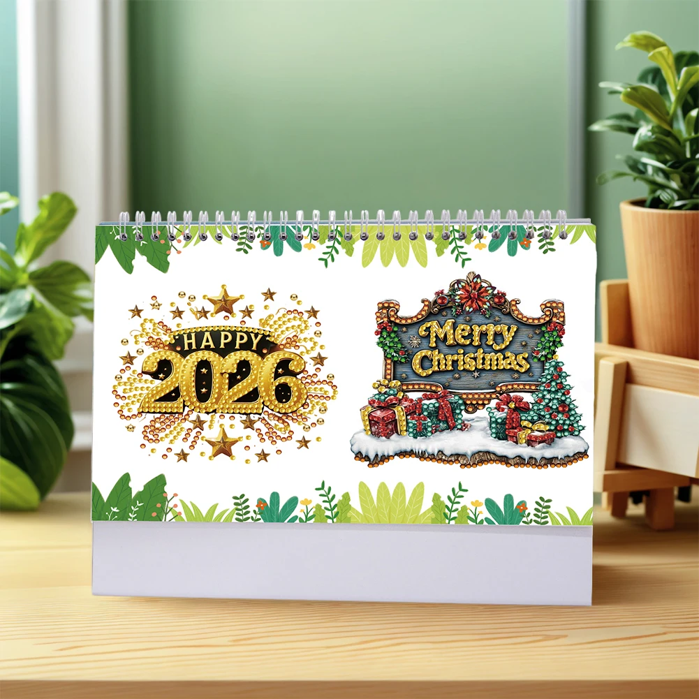 Diamond Painting Paper Calendar Diamond Painting Monthly Calendar Kit DIY Calendar Desktop Ornament for DIY Crafts Party Gift