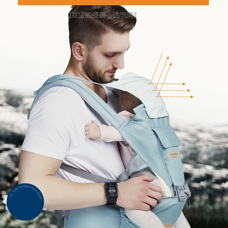 Ergonomic Baby Carrier Wrap Newborn to Toddler,Hip Seat Lumbar Support,4 Seasons,12 Positions,Perfect for Hiking Shopping Travel