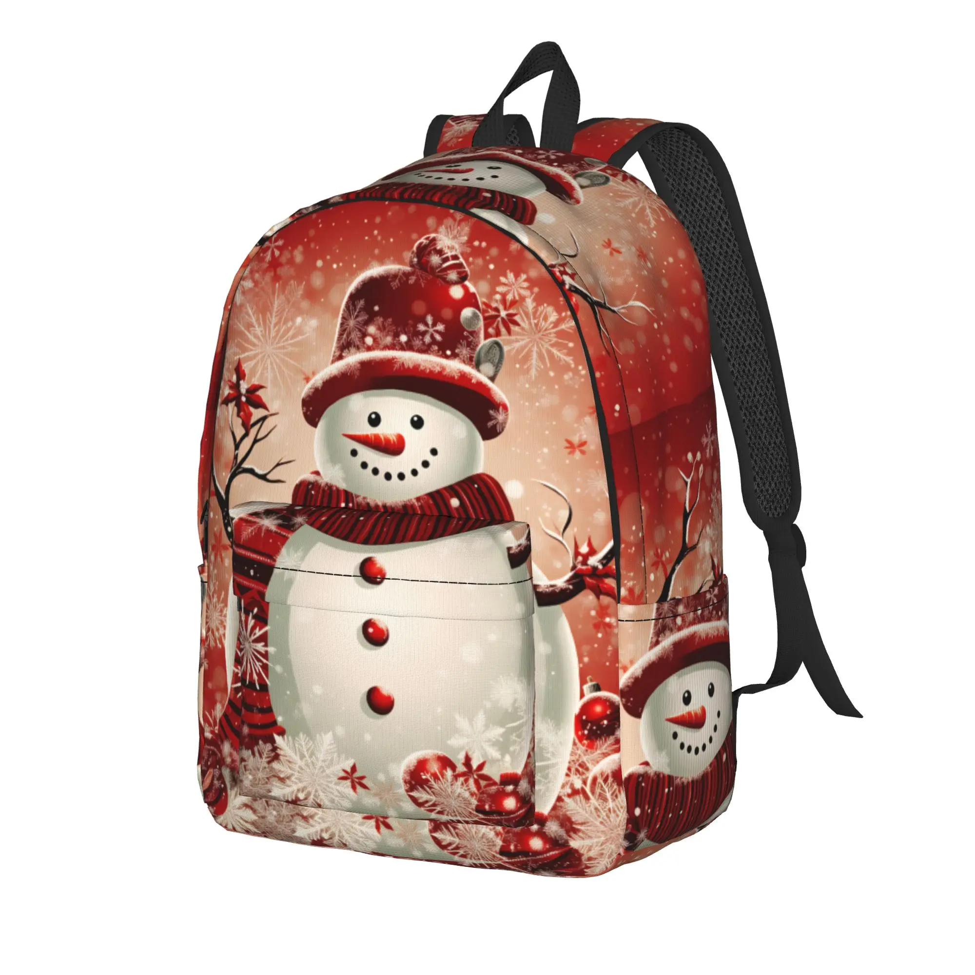 Christmas Santa Snowman Backpack Male  Soft Backpacks Polyester Kawaii High School Bags Camping Design Rucksack