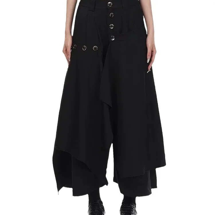 Yohji Yamamoto casual broek heren genderless dragen nieuwe Chinese wijde pijpen broek draperen donkere samurai broek tij