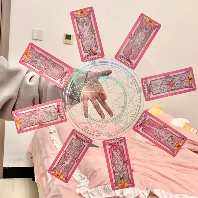 Anime Cardcaptor Sakura Kinomoto Sakura Cosplay Magic Circle Clow Card tarocchi giradischi giocattolo divertente Prop
