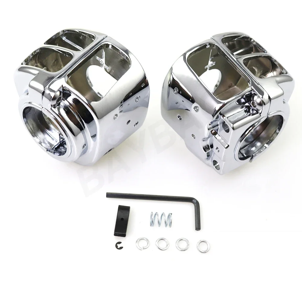 Chrome Switch Housing Covers For Harley Dyna Softail Wide Glide Fatboy Sportster XL 883 1200 1996-2006 2000 2001 2002 2003 2004