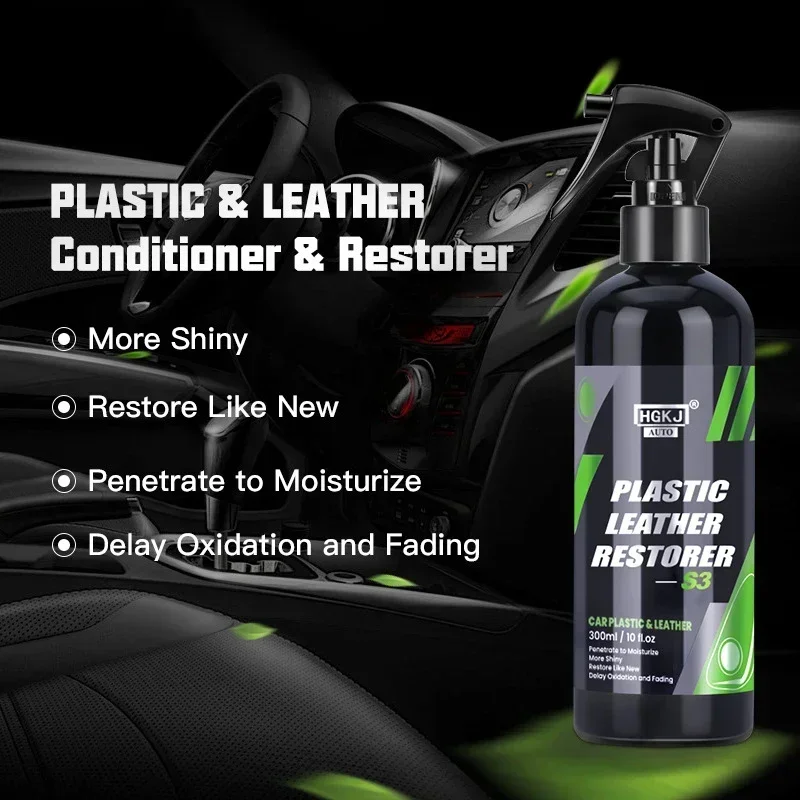 Car Plastic Restorer Polish Leather Cleaner Spray Back To Black Gloss Car Detailing Repair Coating Renovator Auto Car Accessorie