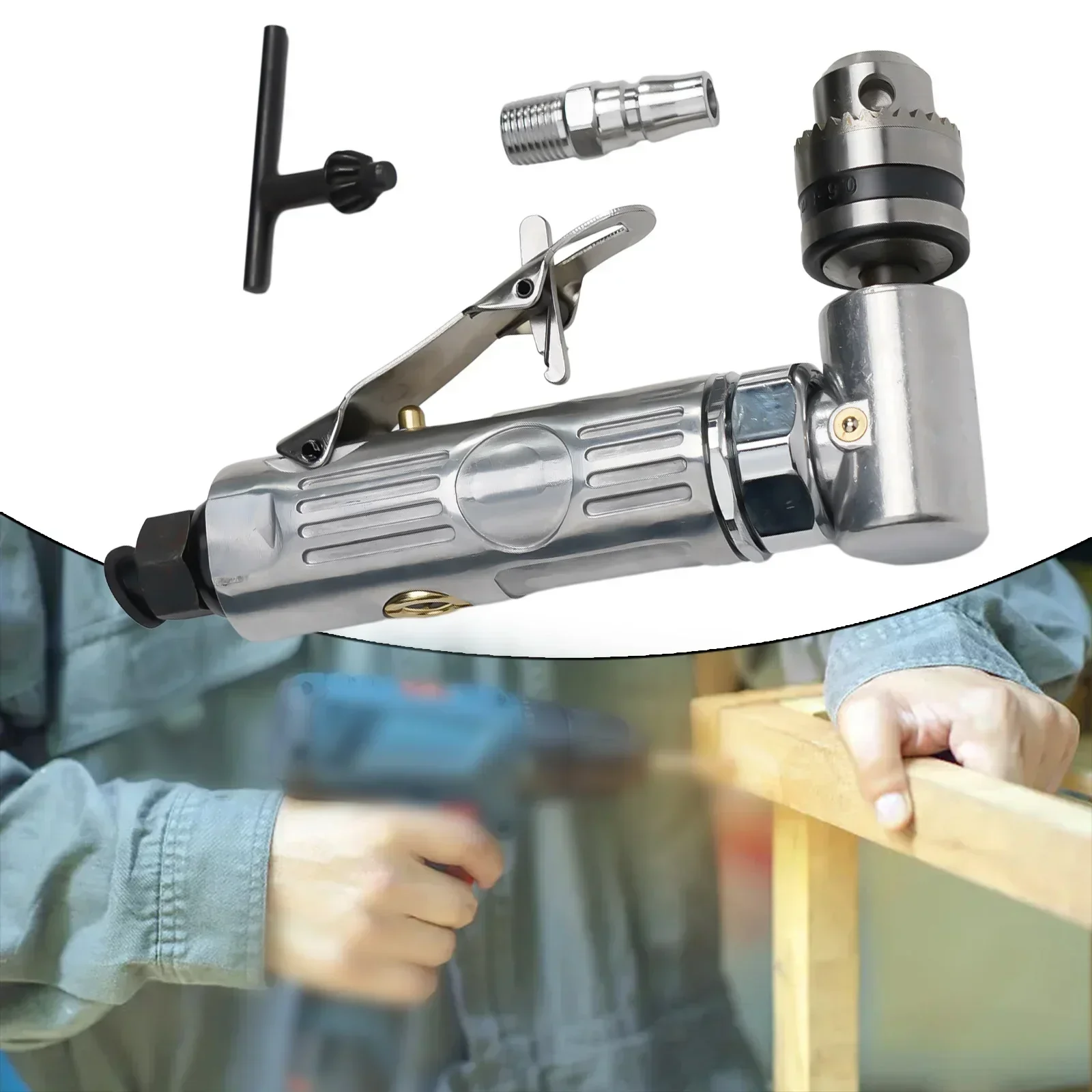 

Pneumatic Drilling Machine Pneumatic Drilling Right Angle Drilling Pneumatic 1/4 Joint Pneumatic Drilling Tool 0.6-6.5mm Chuck