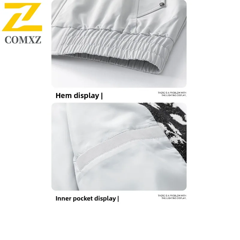 COMXZ Mens Jacket Casual Lattice Design Turndown Collar Casual Travel Lightweight Coat Adventure Lightweight Men Autumn Wear Top