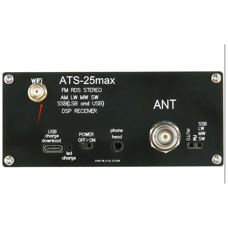 Receptor de rádio de todas as bandas ATS25 Max Si4732 FM RDS AM LW MW SW SSB Receptor DSP com tela sensível ao toque de 2,4 polegadas