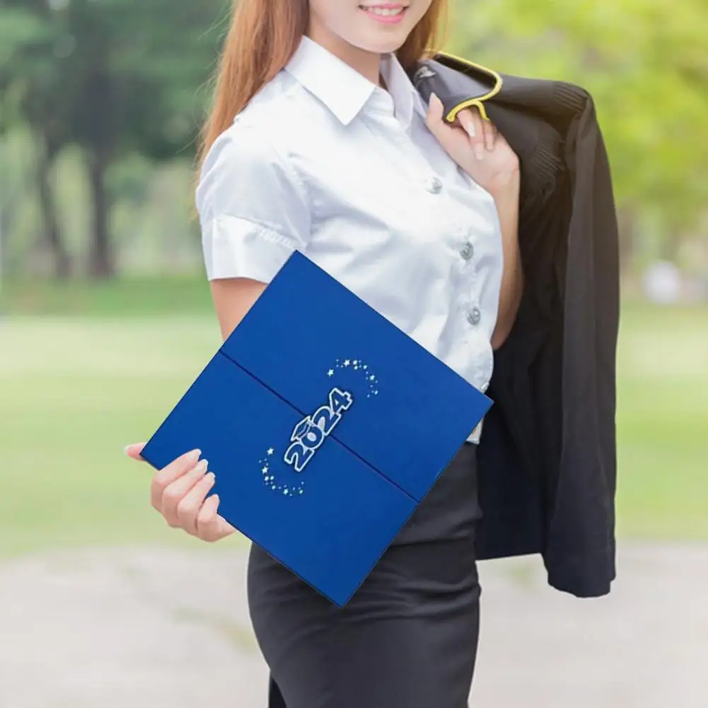 Graduation Signed Book Class of 2024 Graduation Signature Book Black Golden Certificate Guest Book Alternative for Friends