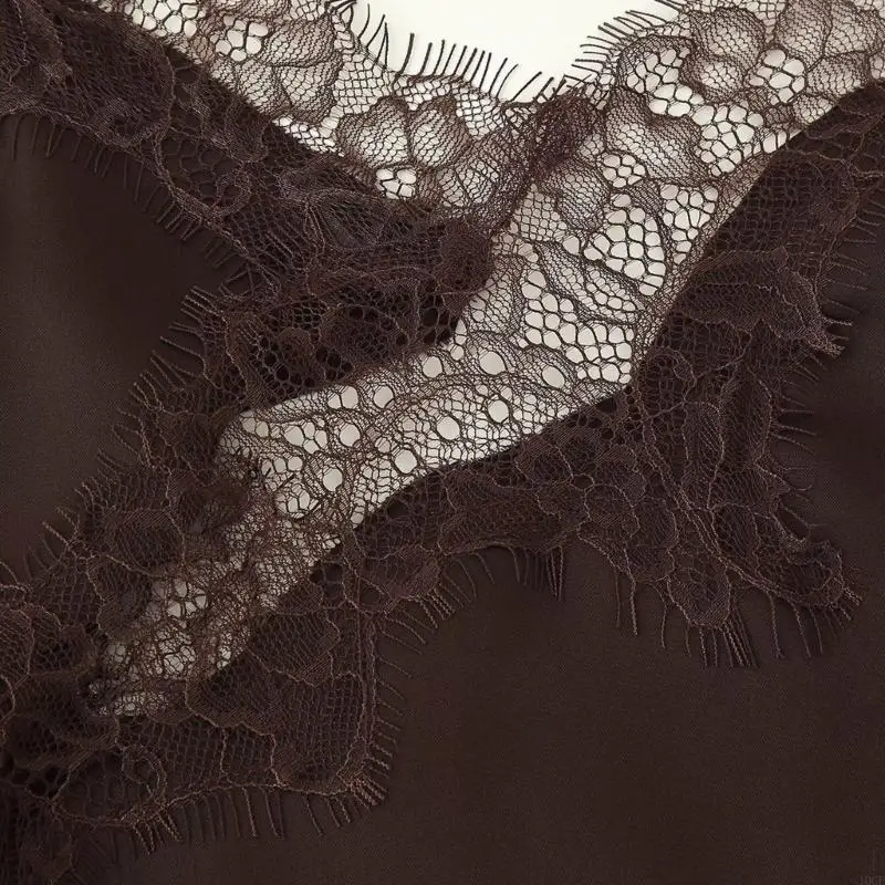 Elegant Women's Vest V Neck Design and Lace Detail Soft Polyester for Office Activities Easy Care 