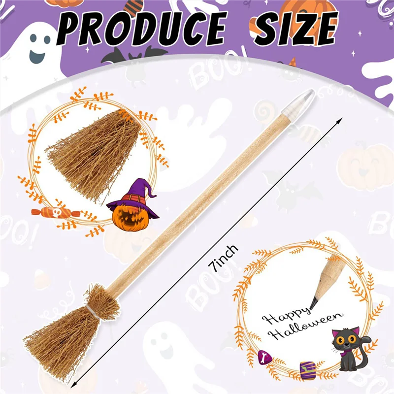 RISE-14PCS 魔女ほうきスティック鉛筆ハロウィンウィザード杖鉛筆テーマギフトグッズバッグフィラー用