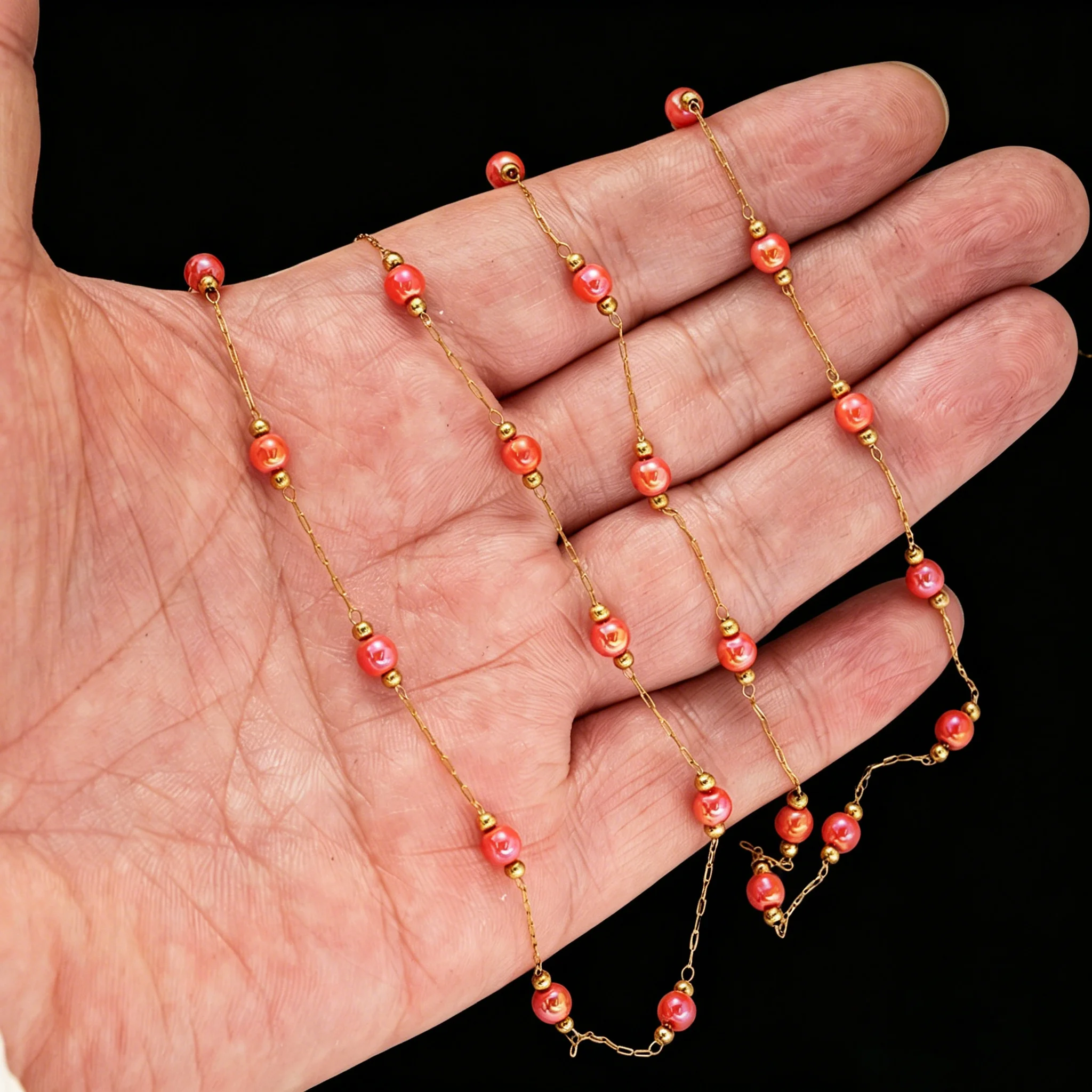 1 Meter Edelstahlkette mit Runden Perlen in Goldfarbe für DIY Armband Halskette Schmuckherstellung Bastelbedarf Zubehör – Detail 4