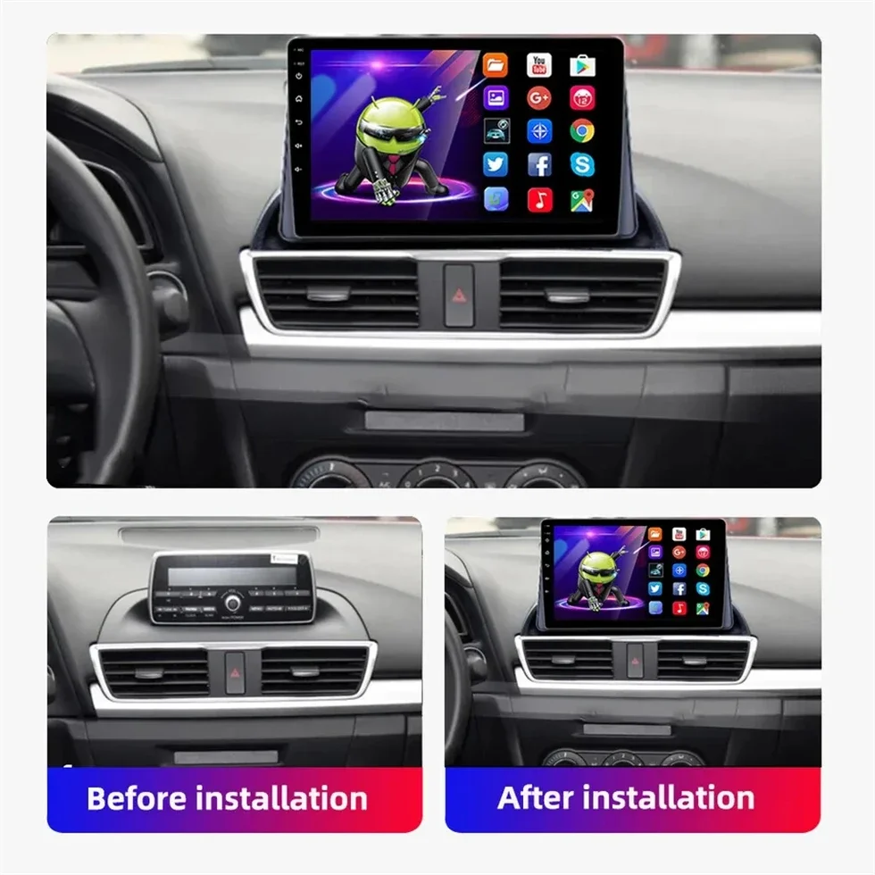 Android 14 for Mazda 3 3 Axela BM 2013 -2016 2017 2018 Auto Wireless Carplay Support DSP Touch Screen Navigation GPS DSP