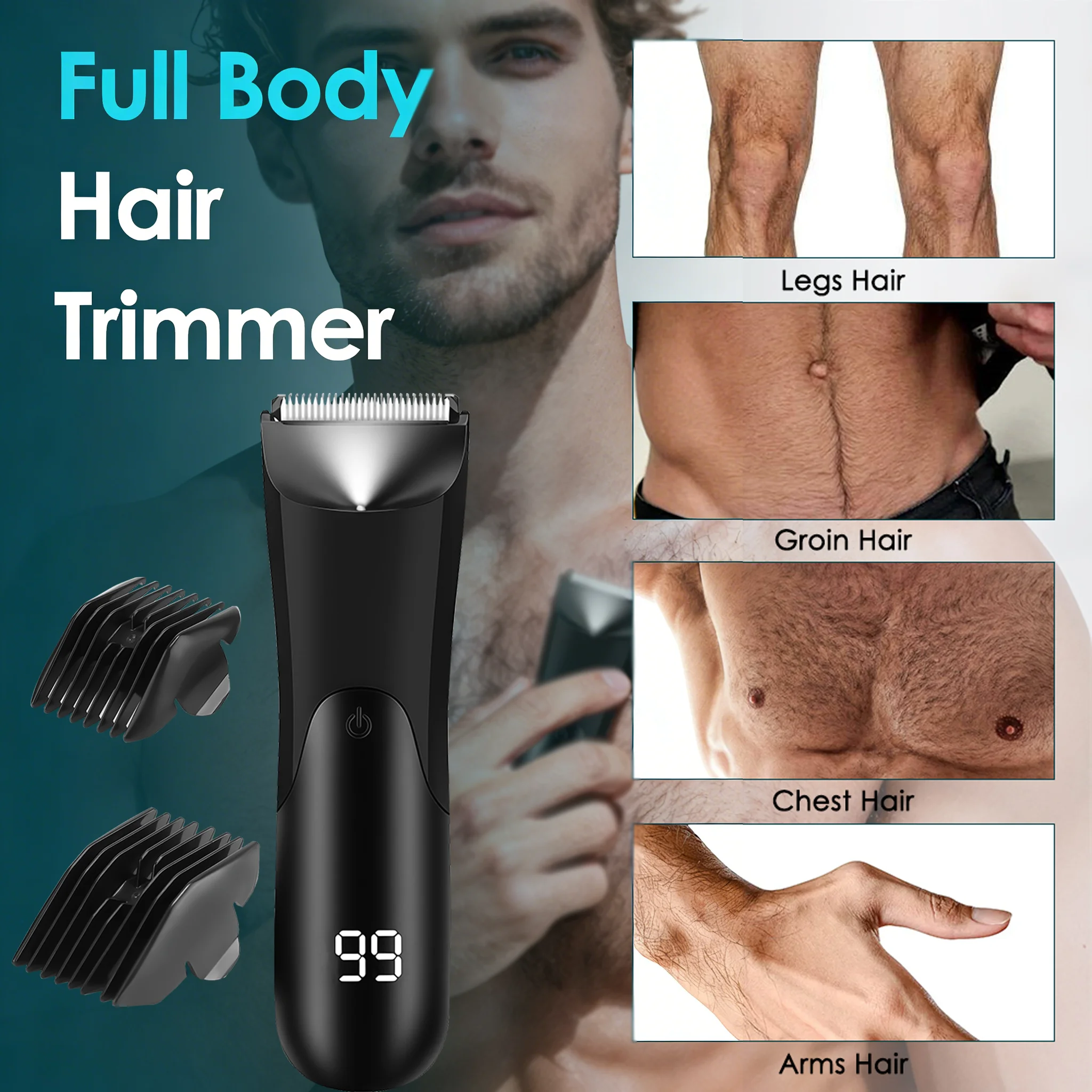 

Cordless Electric Body Hair Trimmer for Men Women Balls Shaver Hair Removal Bikini Trimmer Groin Groomer Clipper Beard Razor