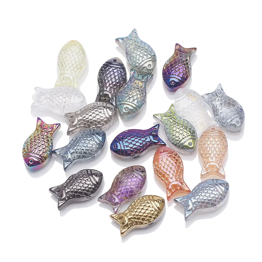 fish accessories supplier 30Pcs Austria Handmade Glass Beads Fish 8x15mm DIY Crystal Faceted Crafts  Meterial Jewelry Making Earing Supplier Accessories