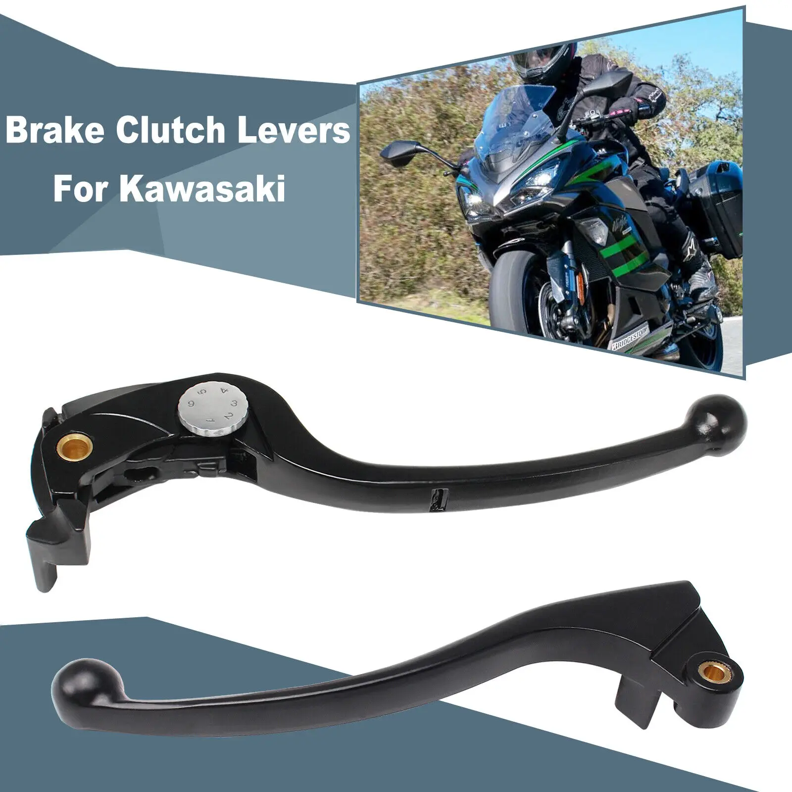 

Aluminum Brake Clutch Levers For Kawasaki Z1000 Z750R ZX10R ZX6R/636 Z1000SX/NINJA 1000/Tourer Motorcycle Hand