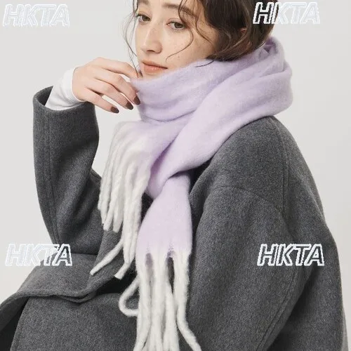 

Повседневный универсальный шерстяной шарф в японском стиле, новинка 2025, осенне-зимние теплые однотонные шарфы, аксессуары для одежды для женщин