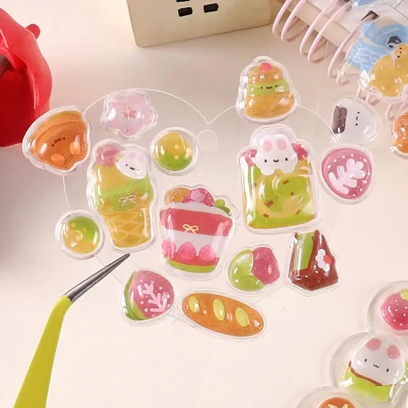 1/6 Stuks Cartoon Dieren 3D Relief Stickers Herbruikbare Patch Voor Scrapbooks Planner Tijdschriften Laptops Telefoon Case DIY Stickers