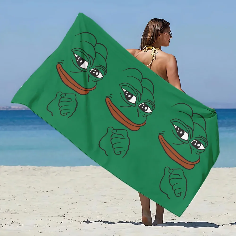 P-Pepe The F-Frog Beach Towel Microfiber Sand Free Quick Dry Soft Sandproof Pool Towels Gift for Women Travel Gym Shower Camping