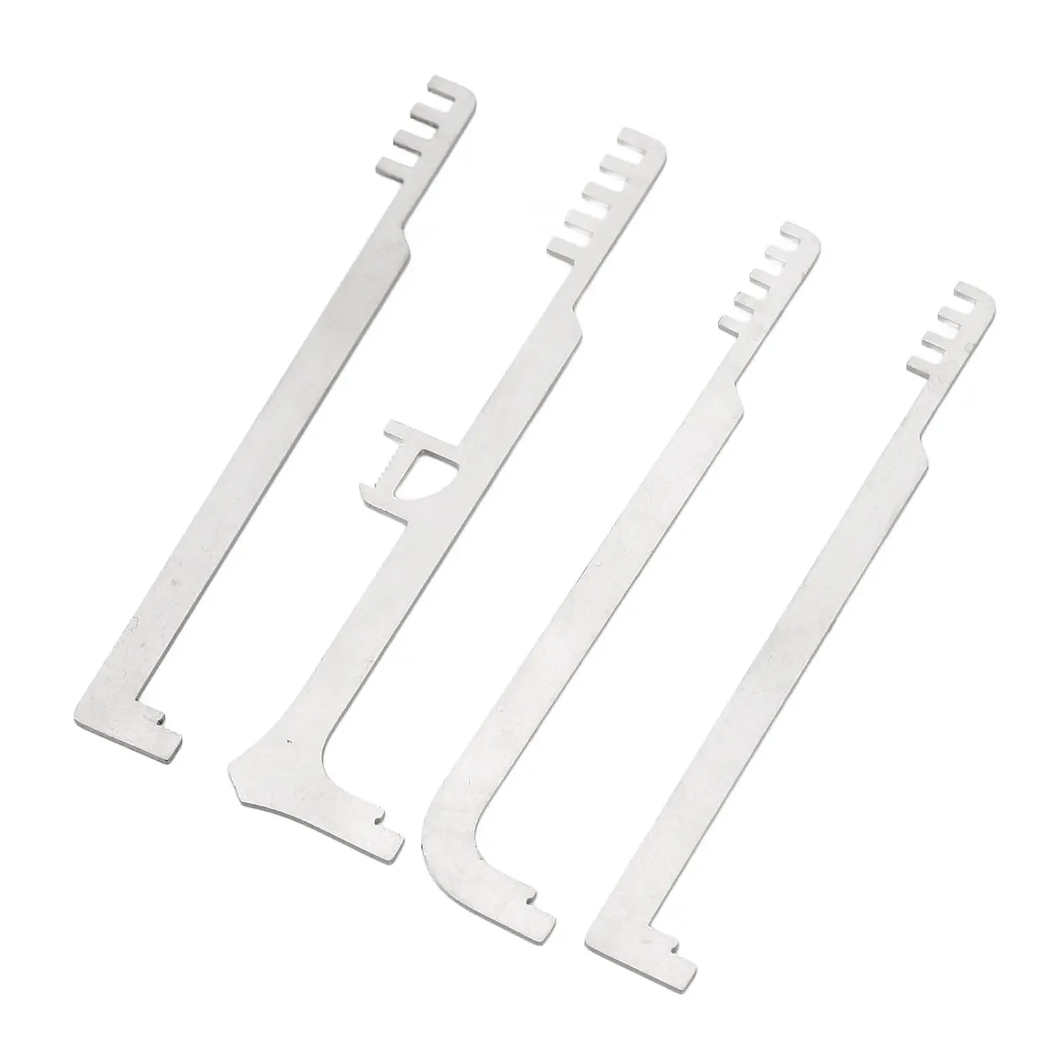 4pcs Set Stainless Steel Comb Lock Picks Metal Teeth Tools Firefighting Repair Pick Combs Handyman Comb Picks Tool Set
