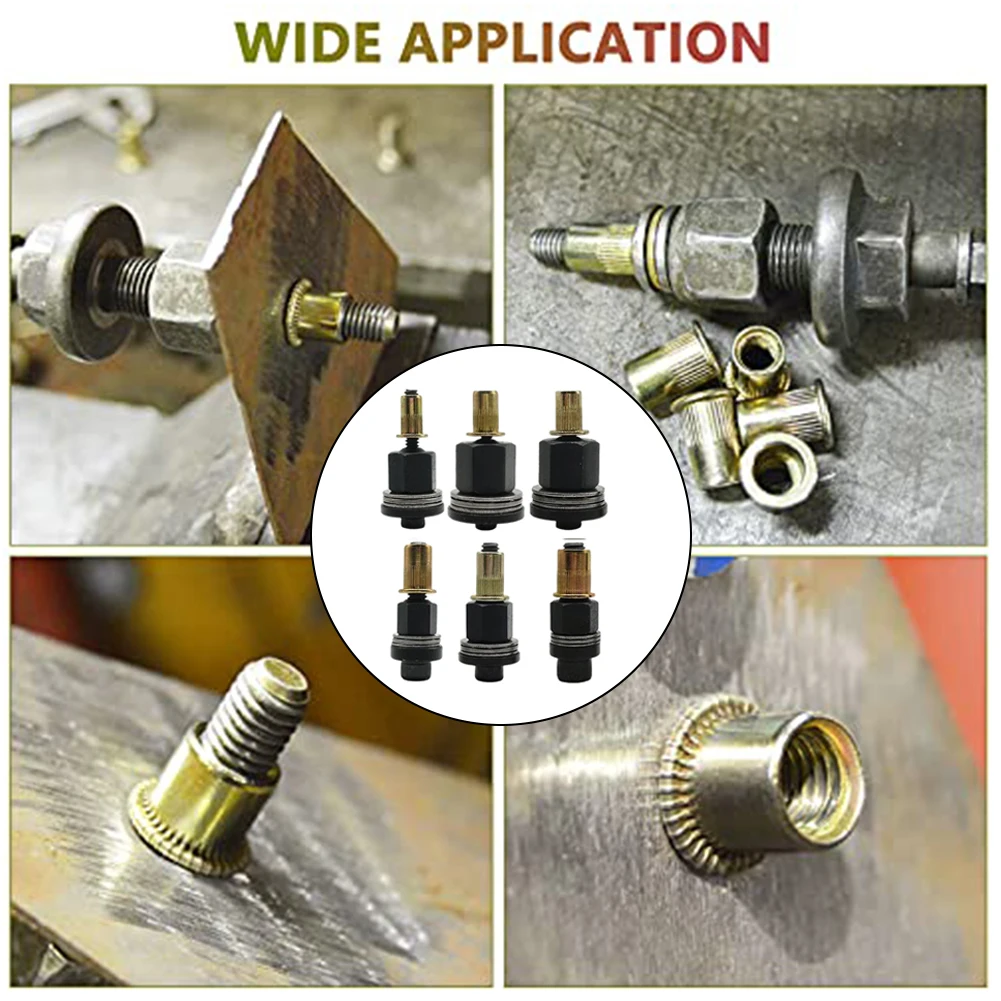 Manual Rivet Nut Tool Hex Mandrel Set Carbon Steel Nutsert Tool Hexagonal Rivet Mandrels For Automotive Repair